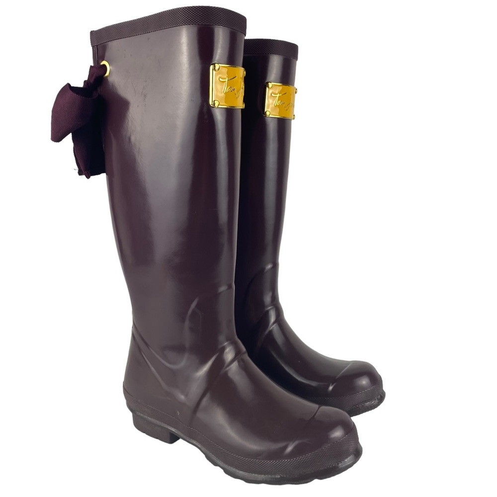 Joules Womens Tom Joule Ribbon Bow Rain Boots Size US 6 / UK4